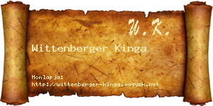 Wittenberger Kinga névjegykártya